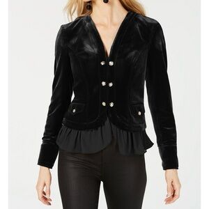 INC International Concepts Black Velvet Blazer